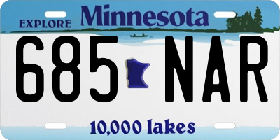 MN license plate 685NAR