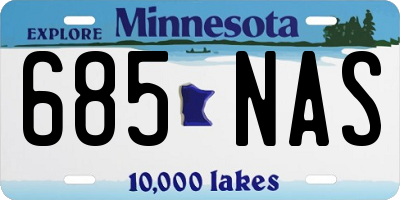 MN license plate 685NAS