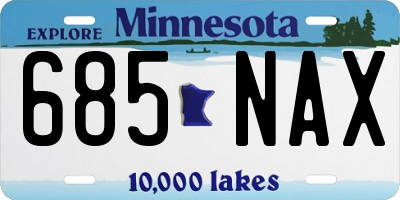MN license plate 685NAX