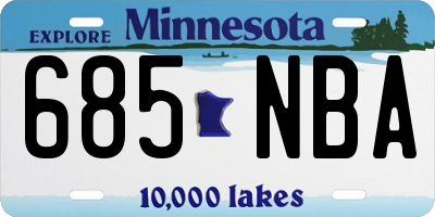 MN license plate 685NBA