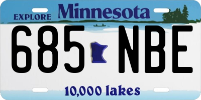 MN license plate 685NBE