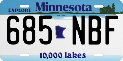 MN license plate 685NBF