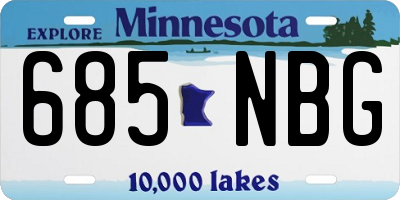 MN license plate 685NBG
