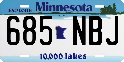 MN license plate 685NBJ