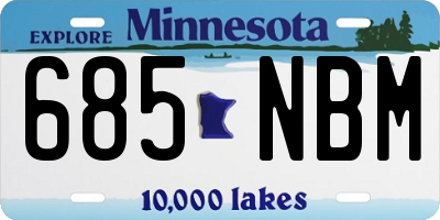 MN license plate 685NBM