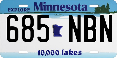 MN license plate 685NBN