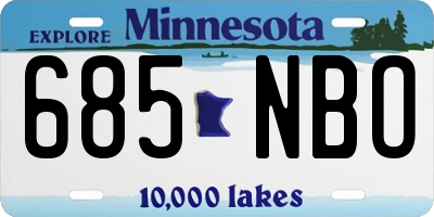 MN license plate 685NBO