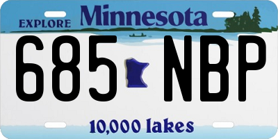 MN license plate 685NBP