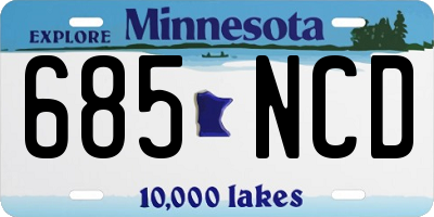 MN license plate 685NCD