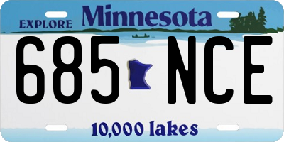 MN license plate 685NCE
