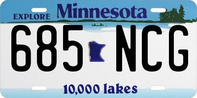 MN license plate 685NCG