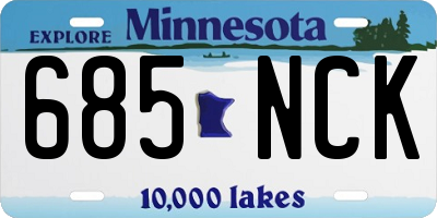 MN license plate 685NCK
