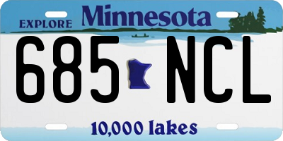 MN license plate 685NCL