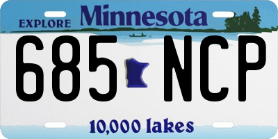 MN license plate 685NCP