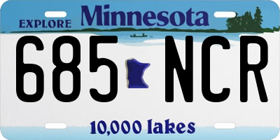MN license plate 685NCR