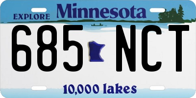 MN license plate 685NCT