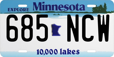 MN license plate 685NCW