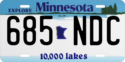 MN license plate 685NDC