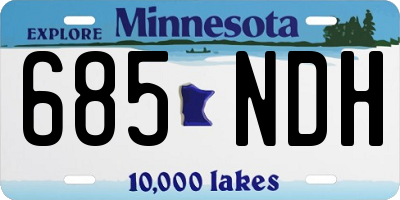 MN license plate 685NDH