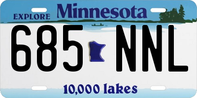 MN license plate 685NNL