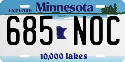 MN license plate 685NOC