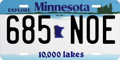 MN license plate 685NOE
