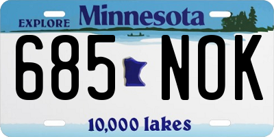 MN license plate 685NOK