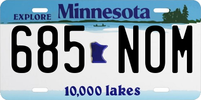 MN license plate 685NOM