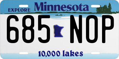 MN license plate 685NOP