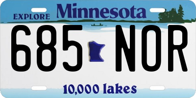 MN license plate 685NOR