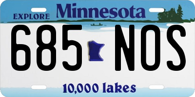 MN license plate 685NOS