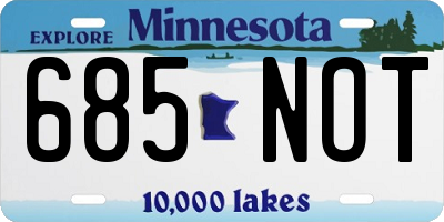 MN license plate 685NOT