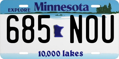 MN license plate 685NOU