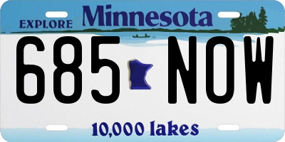 MN license plate 685NOW