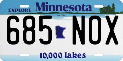 MN license plate 685NOX