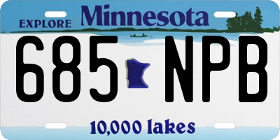 MN license plate 685NPB