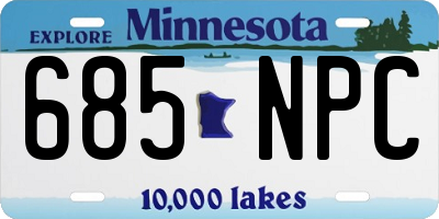 MN license plate 685NPC