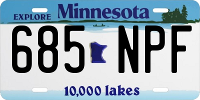 MN license plate 685NPF