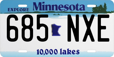 MN license plate 685NXE