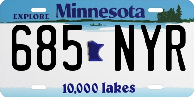 MN license plate 685NYR