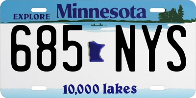 MN license plate 685NYS