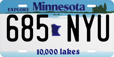 MN license plate 685NYU