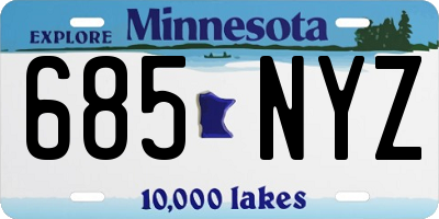 MN license plate 685NYZ