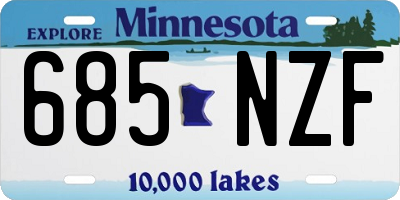 MN license plate 685NZF