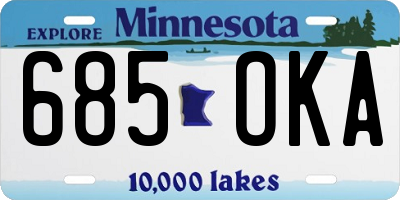 MN license plate 685OKA