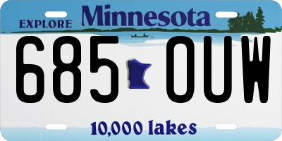 MN license plate 685OUW