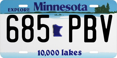 MN license plate 685PBV