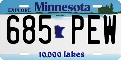 MN license plate 685PEW