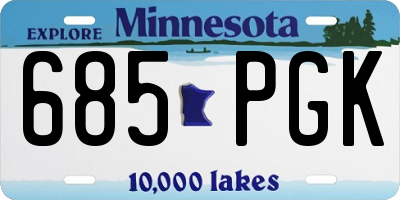 MN license plate 685PGK