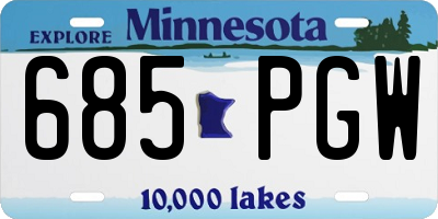 MN license plate 685PGW